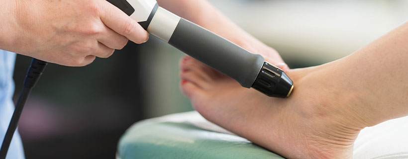 patient receiving shockwave therapy in Hayward for pain relief
